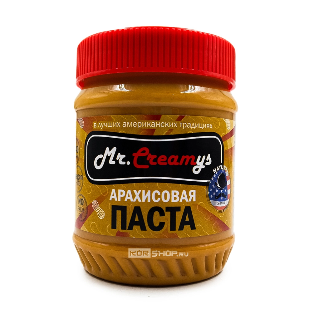 Арахисовая паста кремовая из натурального жареного арахиса Mr. Creamys (Китай), 340 г Арахисовая паста кремовая из натурального жареного арахиса Mr. Creamys (Китай), 340 г