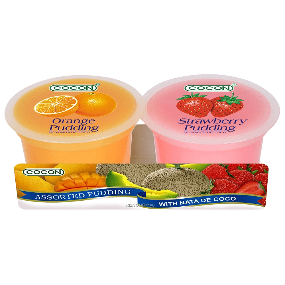 Фруктовый пудинг со вкусом клубники и апельсина Cocon, Малайзия, 236 г (2*118 г) Фруктовый пудинг со вкусом клубники и апельсина Cocon, Малайзия, 236 г (2*118 г)