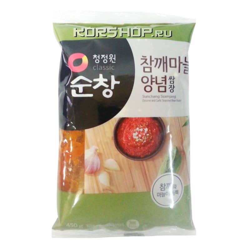 Перцово-соевая паста Самдян (с чесноком и кунжутом) Daesang в мягкой упаковке, Корея, 450 г