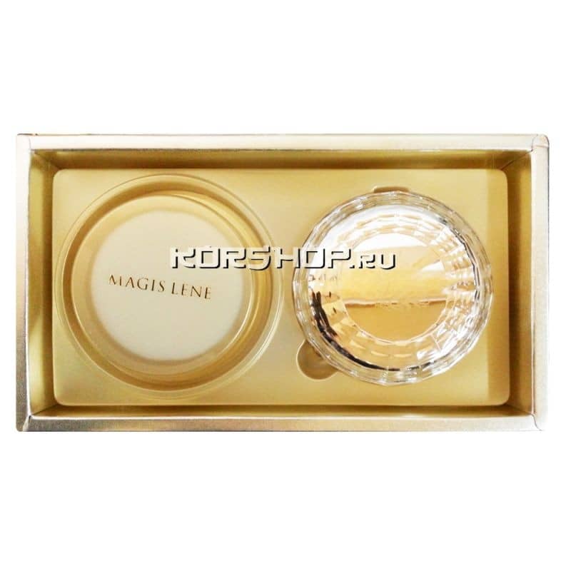 Компактная пудра MAGIS LENE Brilliant Gold Pact XQ SPF 28 PA+++ №01, Корея, 15,5 г+15,5 г (сменный блок)