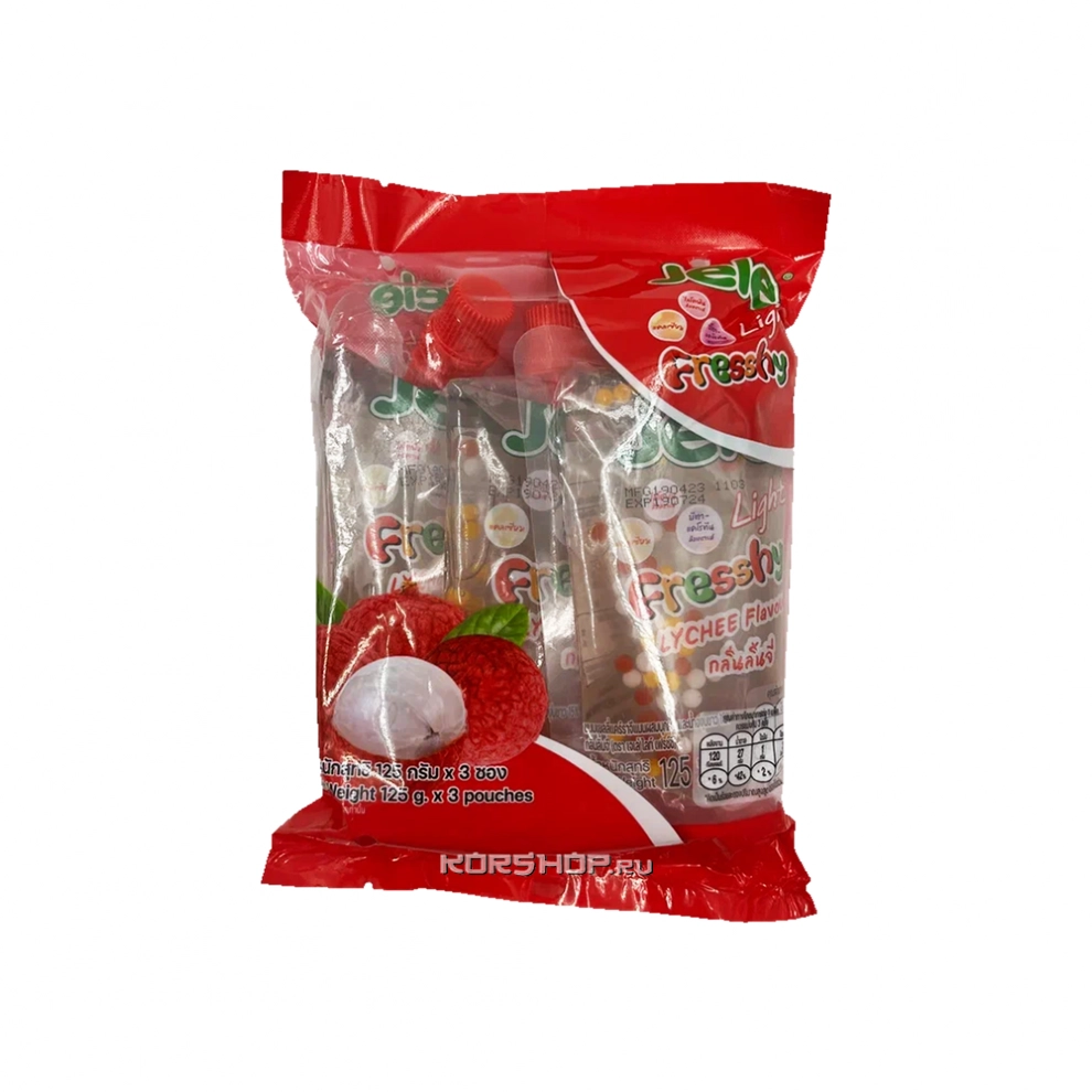 Желе освежающее со вкусом личи Jele, Таиланд, 3 x 125 г Желе освежающее со вкусом личи Jele, Таиланд, 3 x 125 г