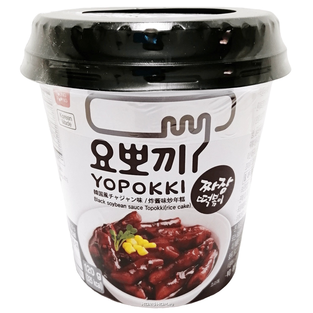 Токпокки в соусе из черн бобов Чачжан (стакан) Black Soybean Sauce Yopokki, Корея, 120 г Токпокки в соусе из черн бобов Чачжан (стакан) Black Soybean Sauce Yopokki, Корея, 120 г
