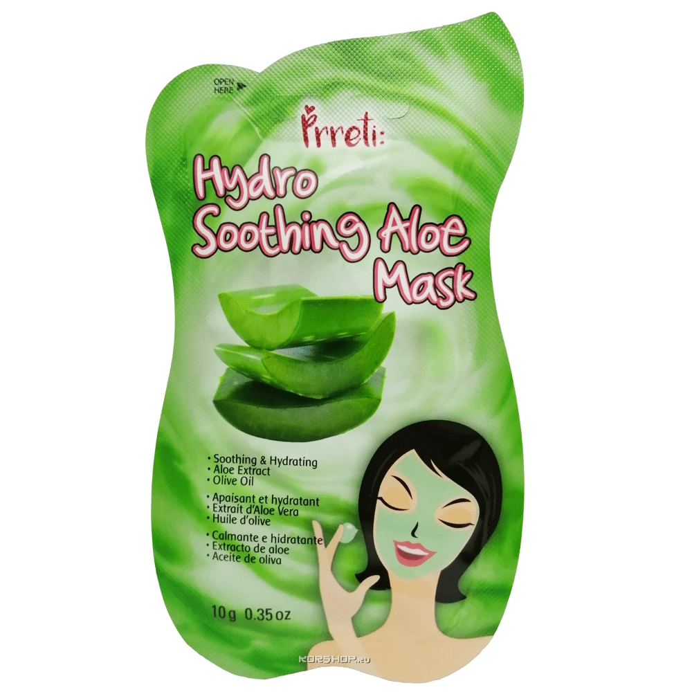 Увлажняющая маска для лица с экстрактом алоэ вера Prreti, Корея, 10 мл Увлажняющая маска для лица с экстрактом алоэ вера Prreti, Корея, 10 мл