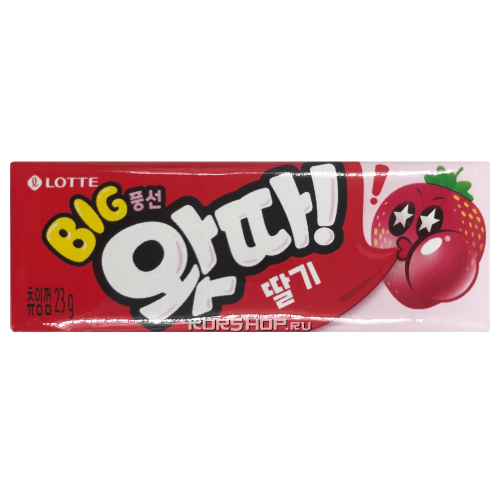 Жевательная резинка со вкусом клубники Whatta Big Lotte, Корея, 23 г