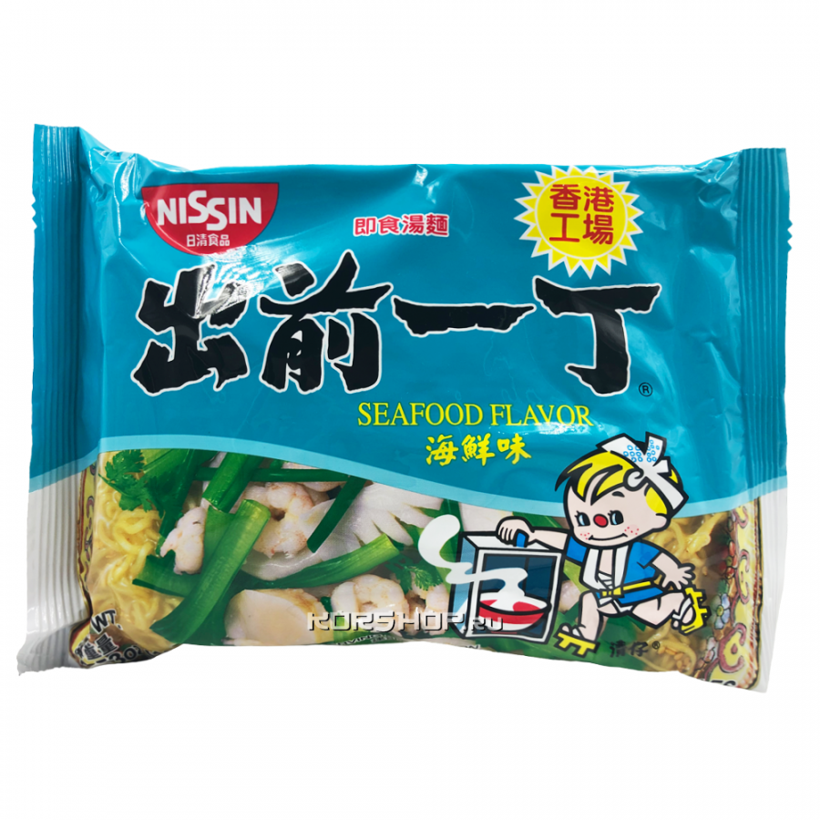 Лапша б/п со вкусом морепродуктов Nissin, 100 г.