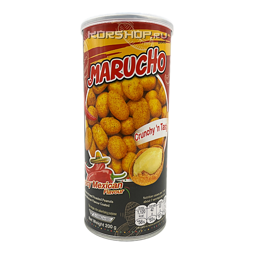 Жареный арахис в глазури острый мексиканский Marucho, Таиланд, 200 г Жареный арахис в глазури острый мексиканский Marucho, Таиланд, 200 г