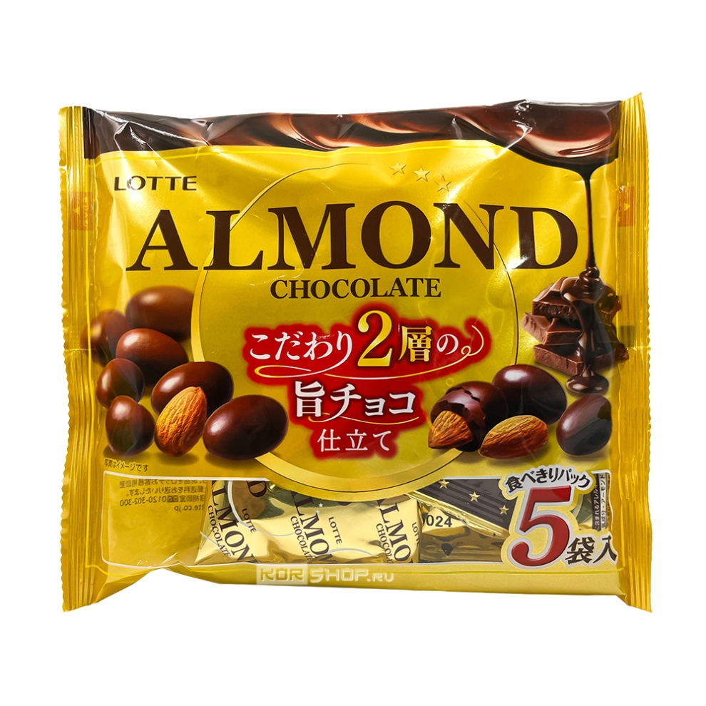 Миндаль в шоколаде Lotte Almond (семейная пачка), Япония, 97 г Миндаль в шоколаде Lotte Almond (семейная пачка), Япония, 97 г