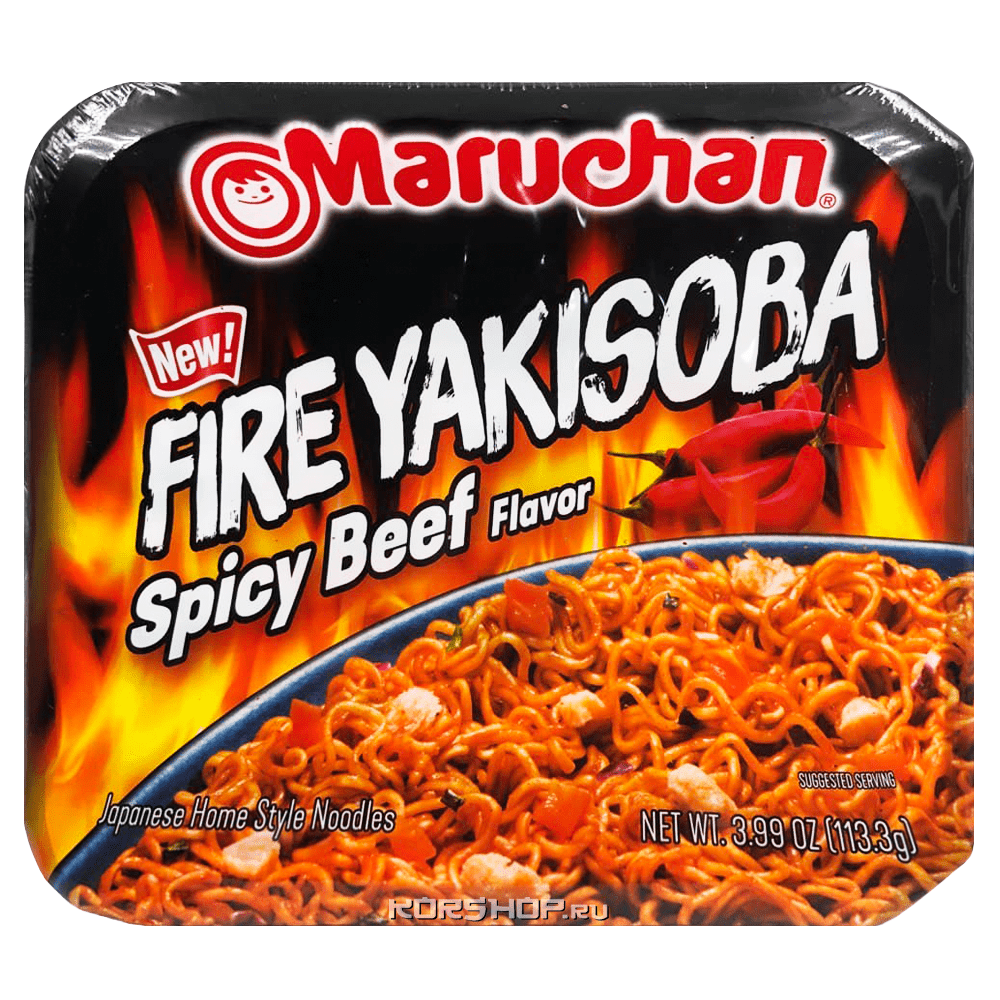 Лапша б/п со вкусом острой говядины терияки Yakisoba Maruchan, США, 113,3 г