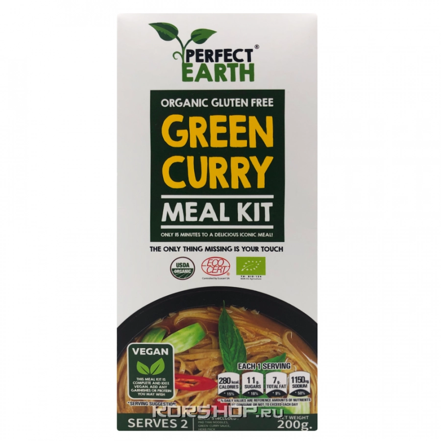 Набор для приготовления рисовой лапши &quot;Зеленый карри&quot; Perfect Earth, Таиланд, 200 г.