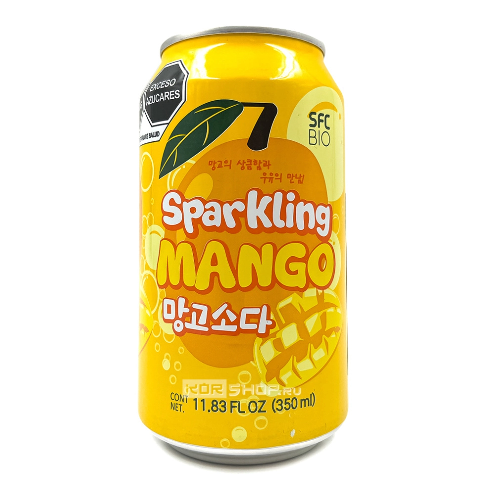 Газированный б/а напиток Манго с соком манго SFC BIO, Корея, 350 мл Газированный б/а напиток Манго с соком манго SFC BIO, Корея, 350 мл