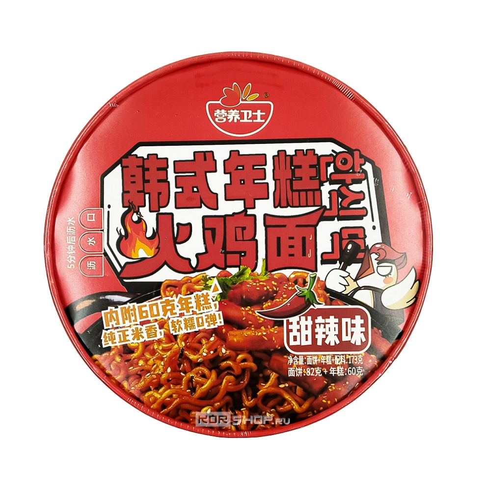 Лапша б/п с токпокки в корейском стиле со сладко-острым вкусом Yingyang Weishi, Китай, 173 г Лапша б/п с токпокки в корейском стиле со сладко-острым вкусом Yingyang Weishi, Китай, 173 г