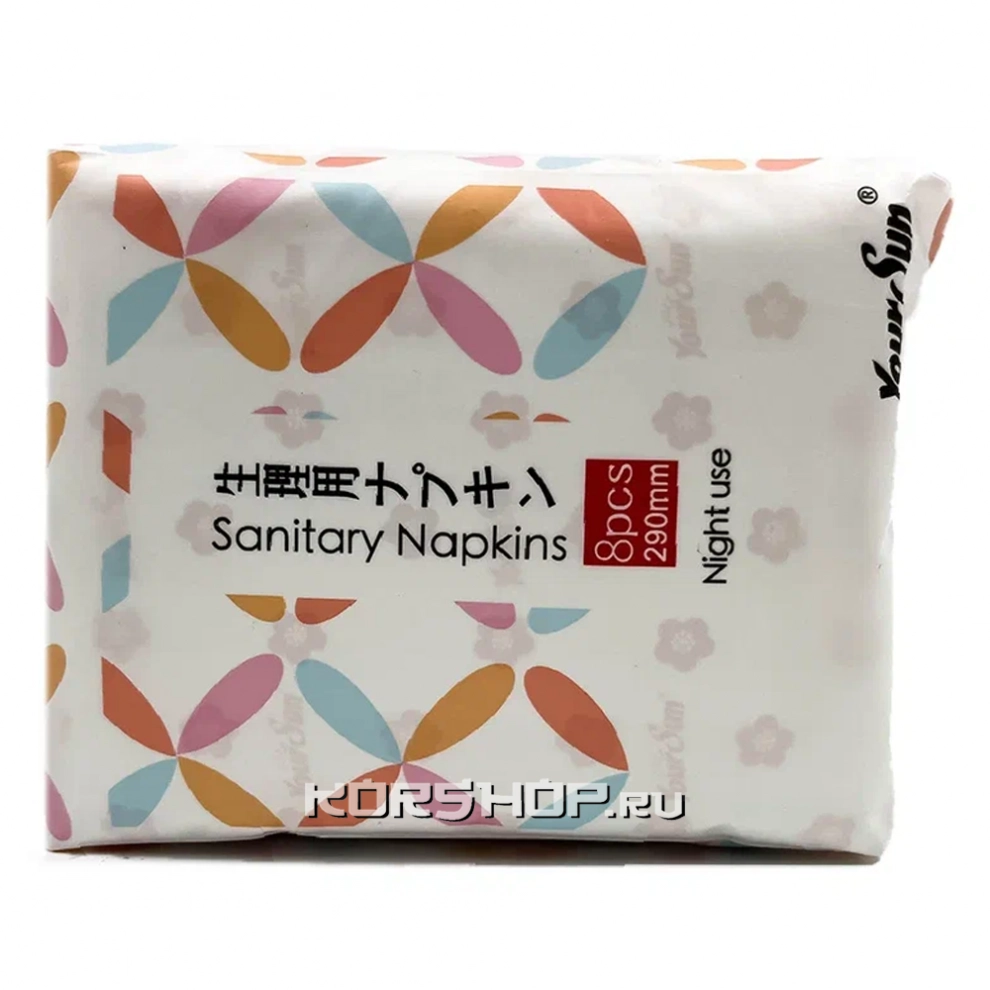 Гигиенические прокладки ночные с крылышками 290 мм YourSun, Китай, 8 шт Гигиенические прокладки ночные с крылышками 290 мм YourSun, Китай, 8 шт