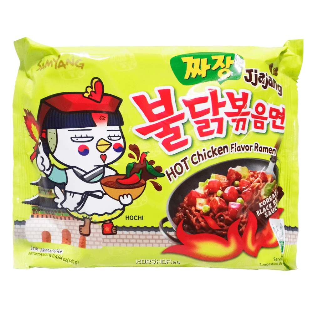 Острая лапша со вкусом курицы Джаджан Samyang, Корея, 140 г Острая лапша со вкусом курицы Джаджан Samyang, Корея, 140 г