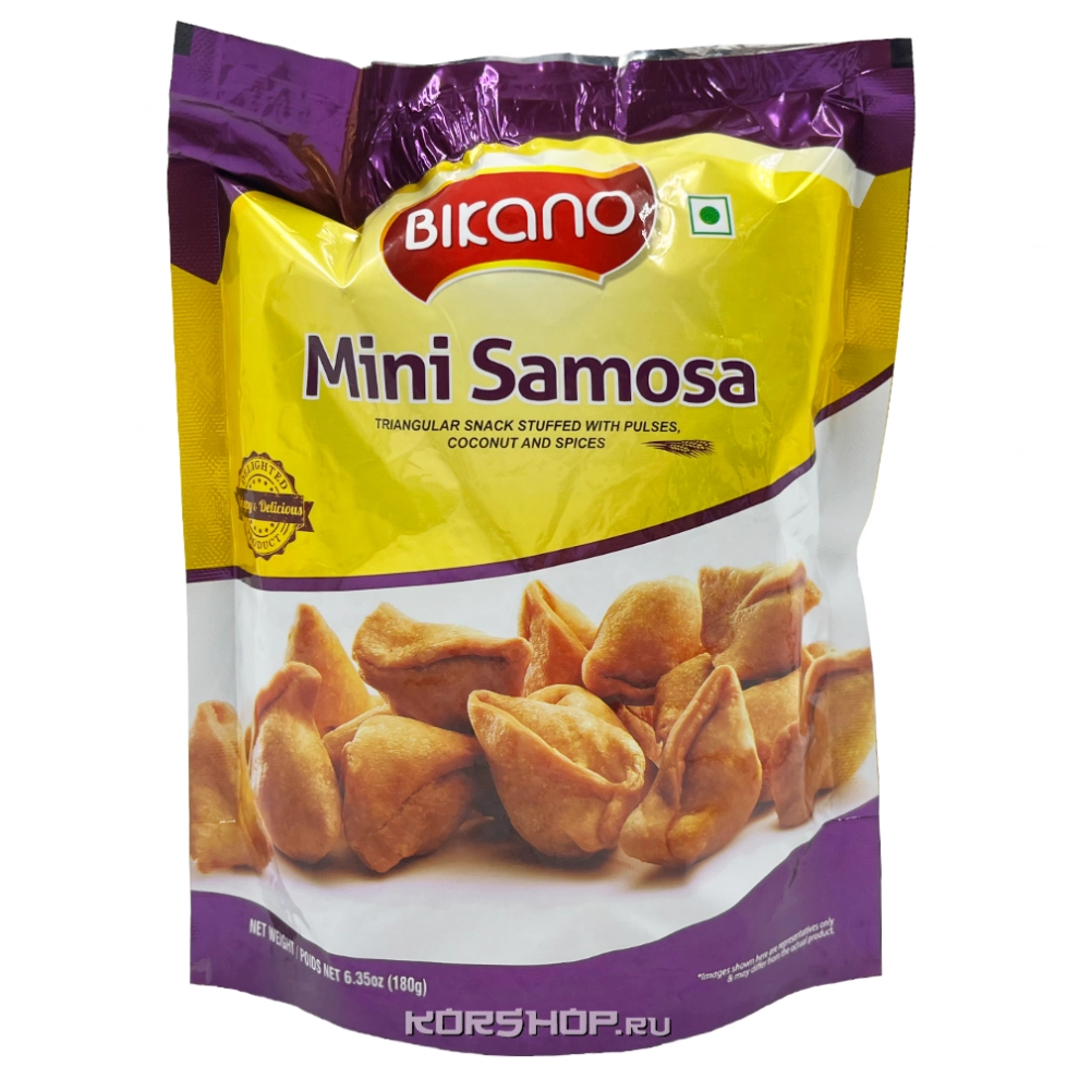Треугольная закуска с начинкой из бобовых, кокоса и специй Mini Samosa, Bikano, Индия, 180 г Треугольная закуска с начинкой из бобовых, кокоса и специй Mini Samosa, Bikano, Индия, 180 г