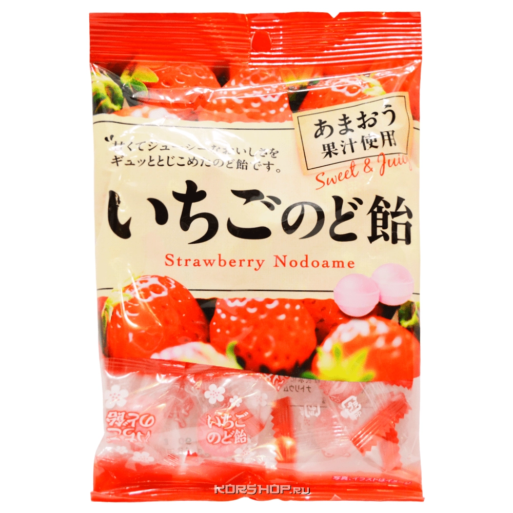 Леденцовая карамель со вкусом клубники Pine, Япония, 70 г Леденцовая карамель со вкусом клубники Pine, Япония, 70 г