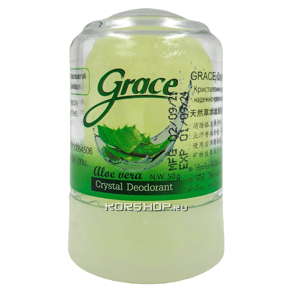 Дезодорант-кристалл с алоэ вера Grace, Таиланд, 50 г Дезодорант-кристалл с алоэ вера Grace, Таиланд, 50 г