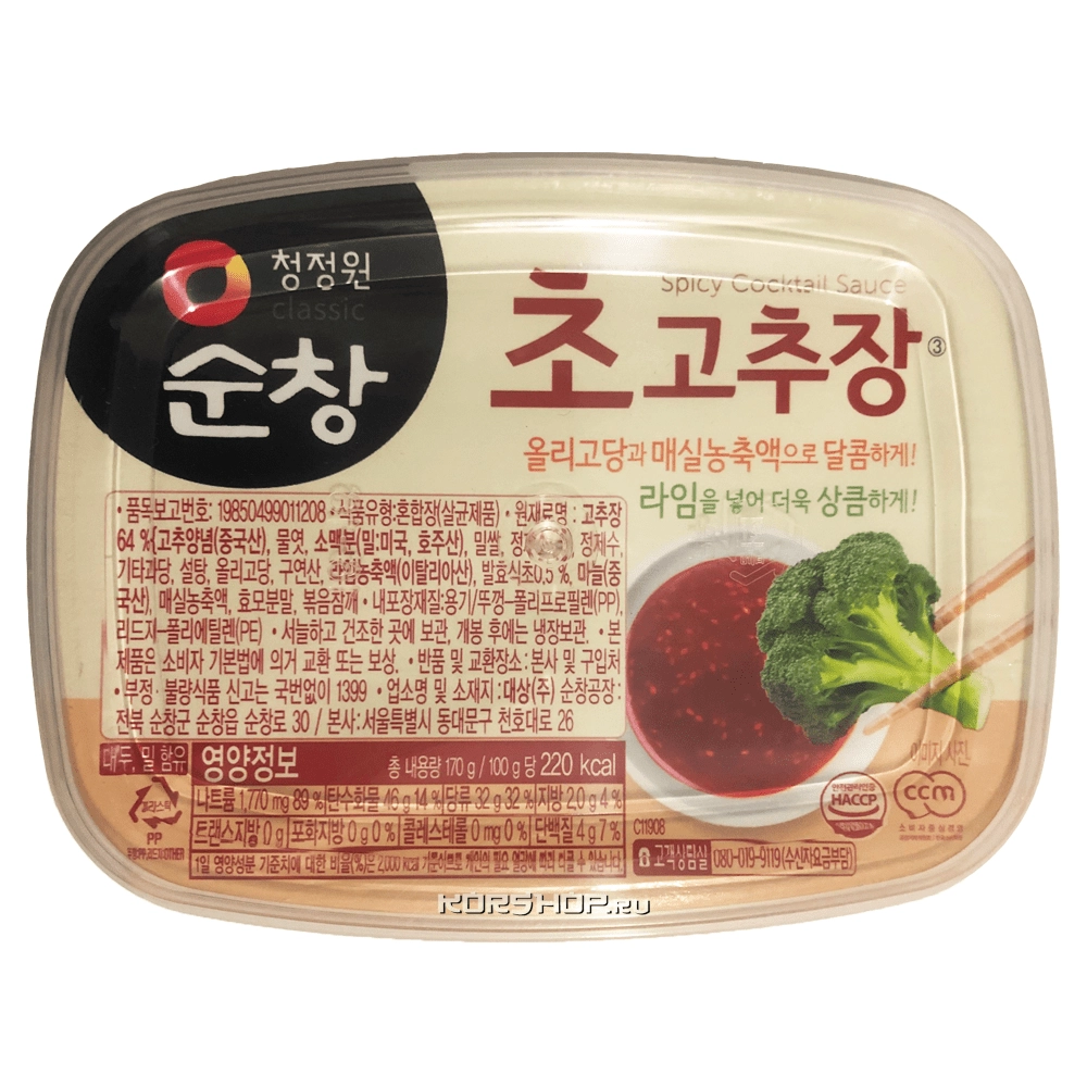 Кисло-сладкий чили соус для сашими, морепродуктов Чо кочудян Daesang, Корея, 170 г...