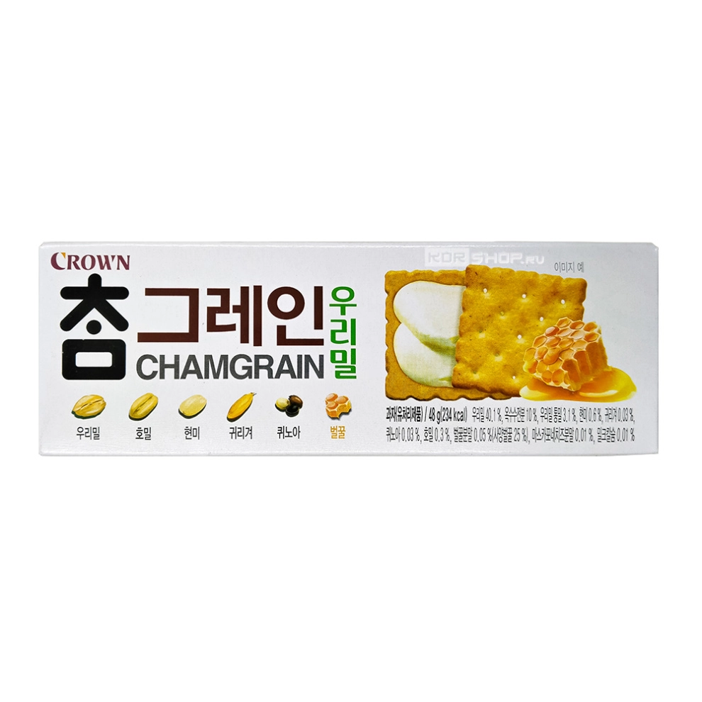 Печенье с кремовой начинкой (мёд, сыр Маскарпоне) Cham Grain Crown, Корея, 48 г Печенье с кремовой начинкой (мёд, сыр Маскарпоне) Cham Grain Crown, Корея, 48 г