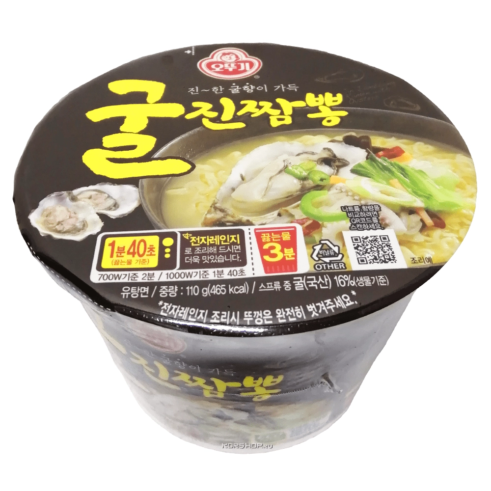 Лапша быстрого приготовления со вкусом устриц Jin Jjambbong Ramen Ottogi, Корея, 110 г.