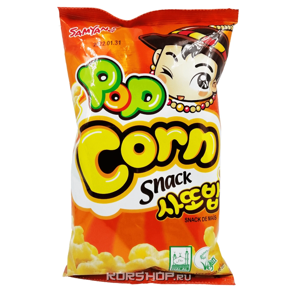 Кукурузные снэки с оригинальным вкусом Samyang, Корея, 67 г Кукурузные снэки с оригинальным вкусом Samyang, Корея, 67 г