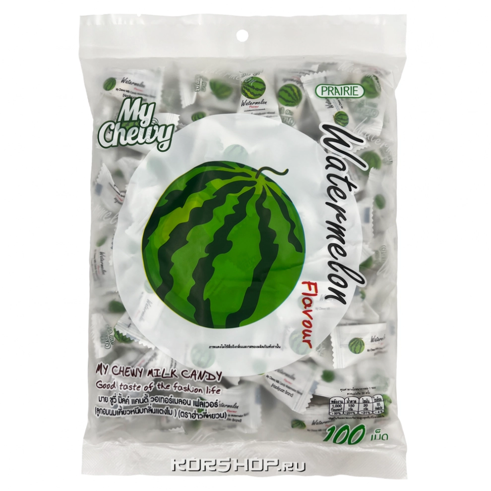 Молочные ириски с желейной начинкой Арбуз My Chewy, Китай, 360 г