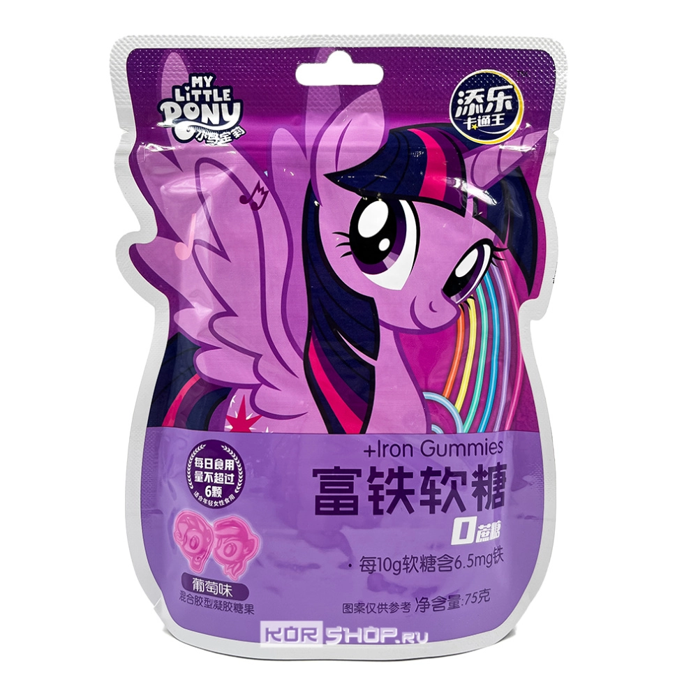 Жевательный мармелад с железом Виноград My Little Pony Tala's, Китай, 75 г
