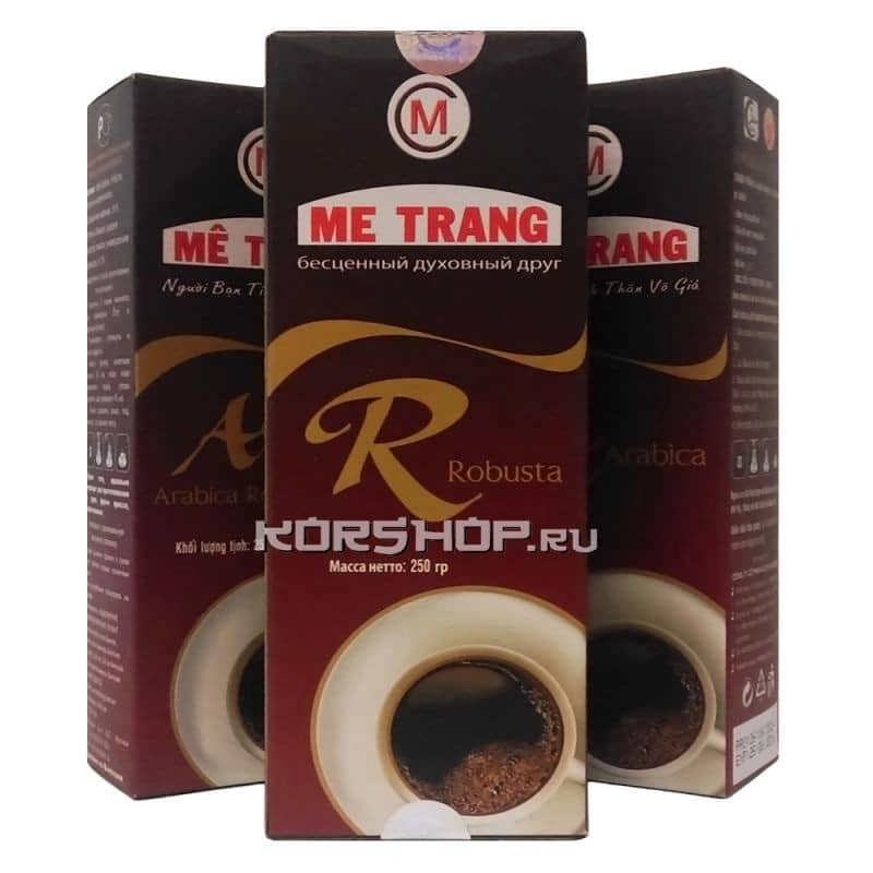 Натуральный жареный молотый кофе Робуста Me Trang, Вьетнам, 250 г