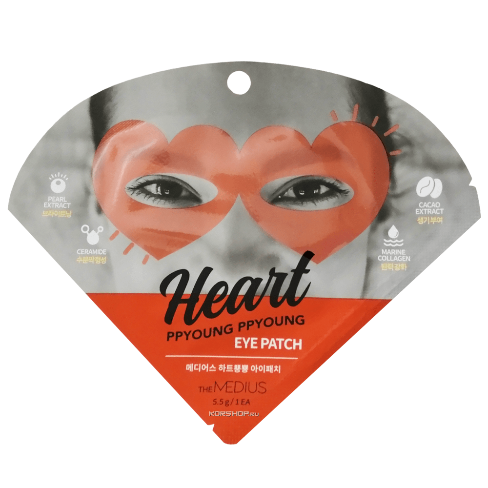 Патчи для глаз в форме сердца Heart PPYoung PPYoung The Medius, Корея, 5,5 г