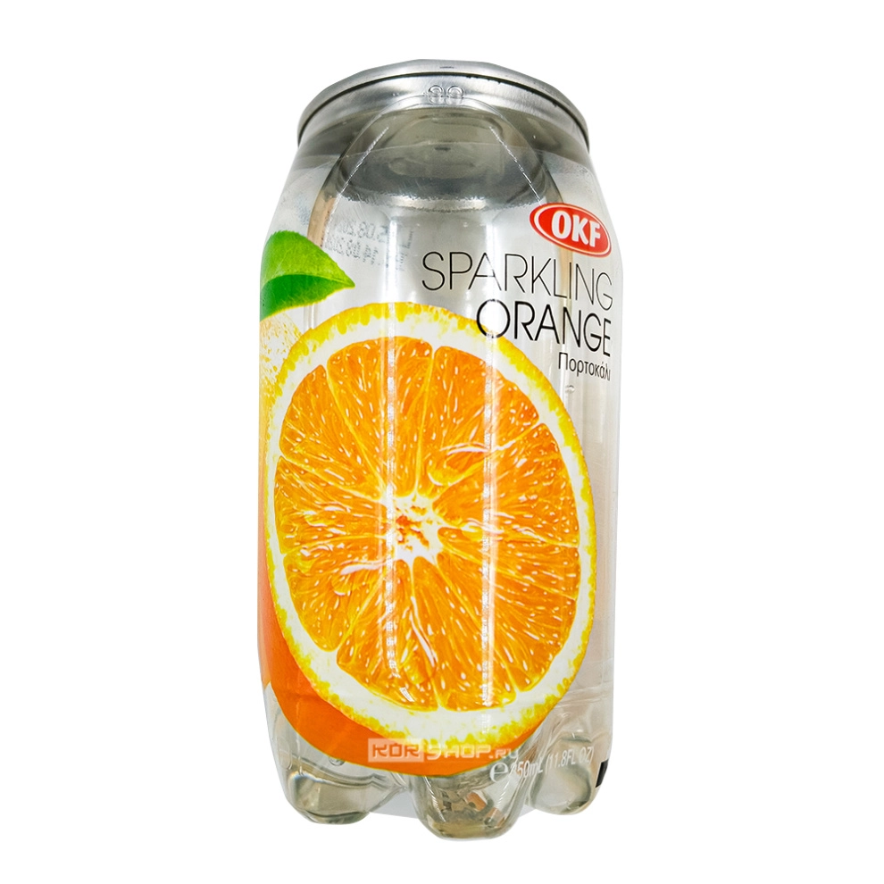 Газированный б/а напиток со вкусом апельсина Orange Sparkling OKF, Корея, 350 мл