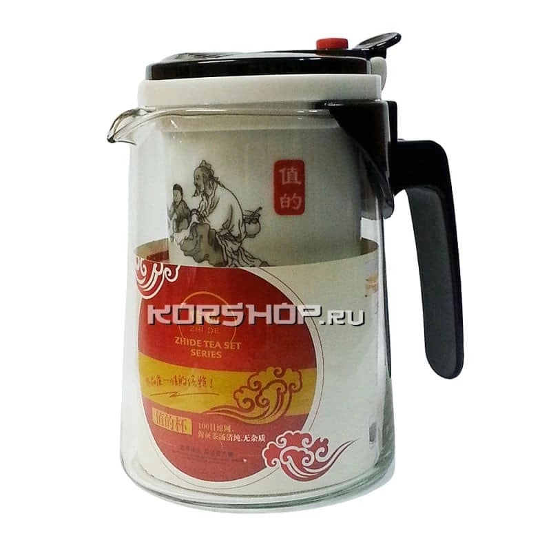 Кружка с кнопкой с керамической колбой Гунфу (конус) 600 мл