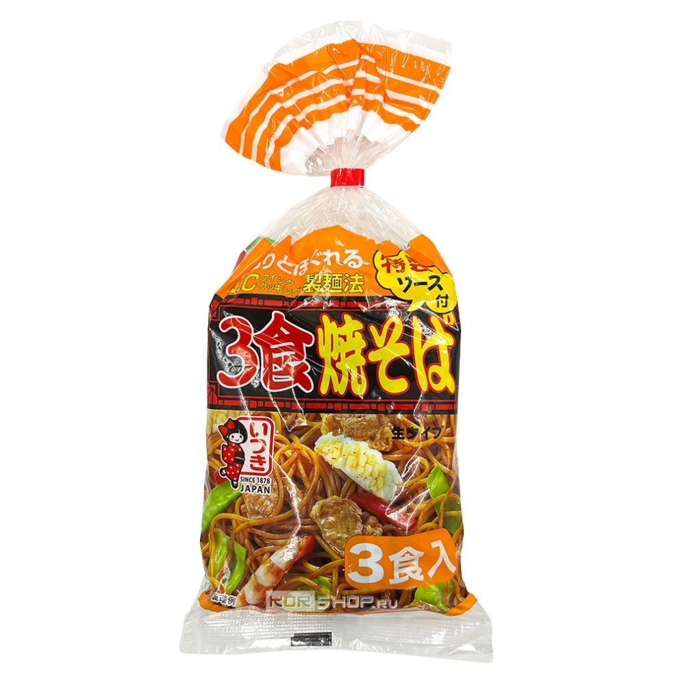 Лапша Якисоба (жареная пшеничная лапша в соусе) 3 порции Itsuki, Япония, 510 г Лапша Якисоба (жареная пшеничная лапша в соусе) 3 порции Itsuki, Япония, 510 г