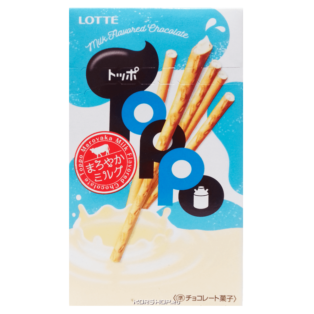 Бисквитные палочки с молочным шоколадом Toppo Lotte, Япония, 72 г