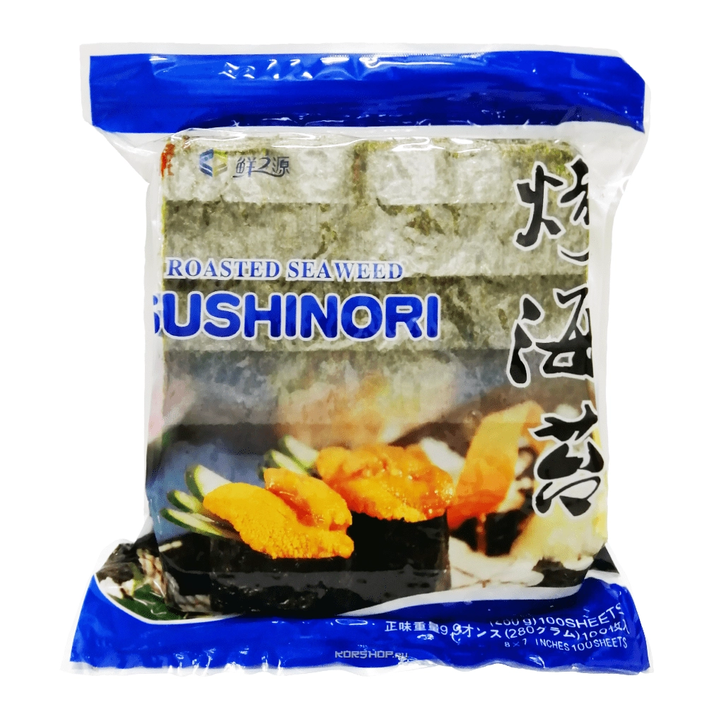 Обжаренные водоросли на суши (100 листов), Китай, 280 г