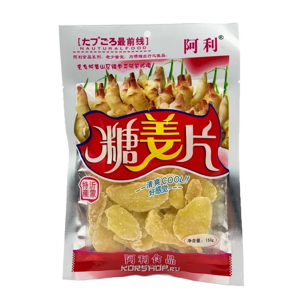 Жареные ломтики имбиря с сахаром Ali, Китай, 150 г
