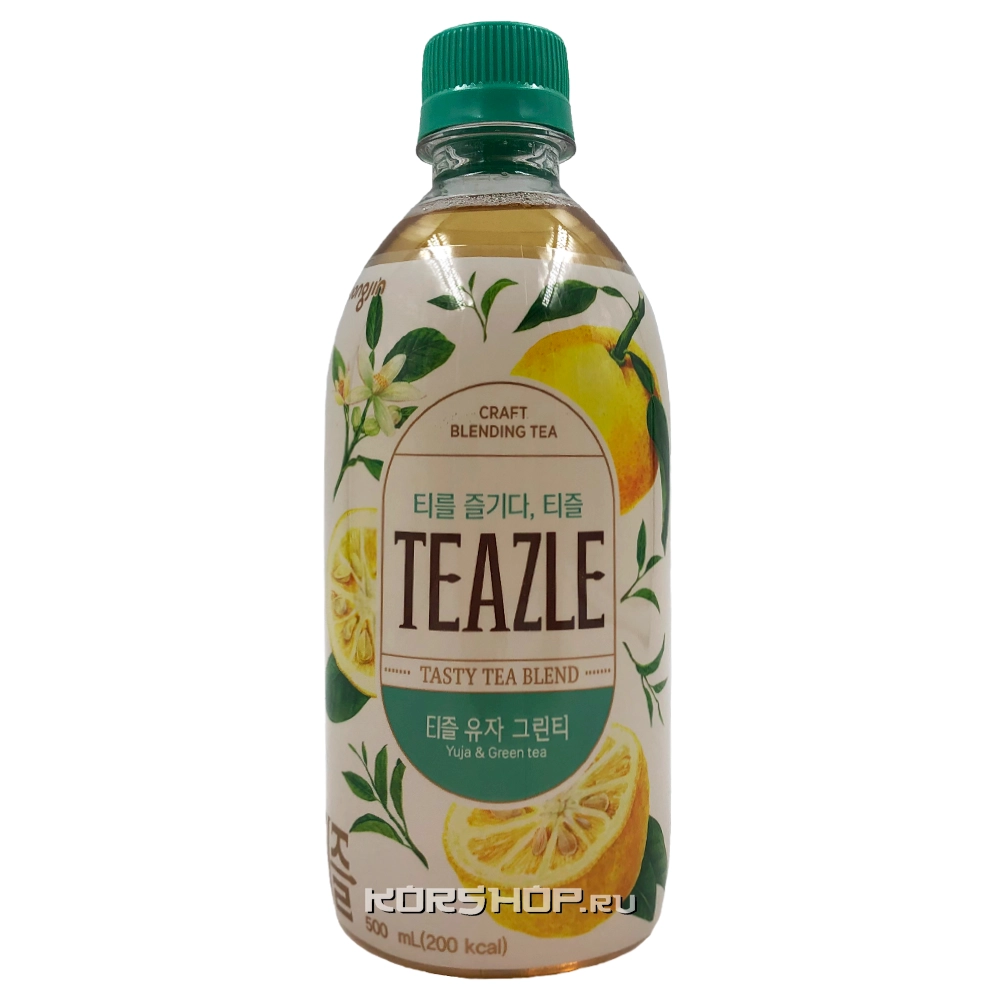 Чайный напиток «Зеленый чай с цитроном» Teazle Woongjin, Корея, 500 мл.