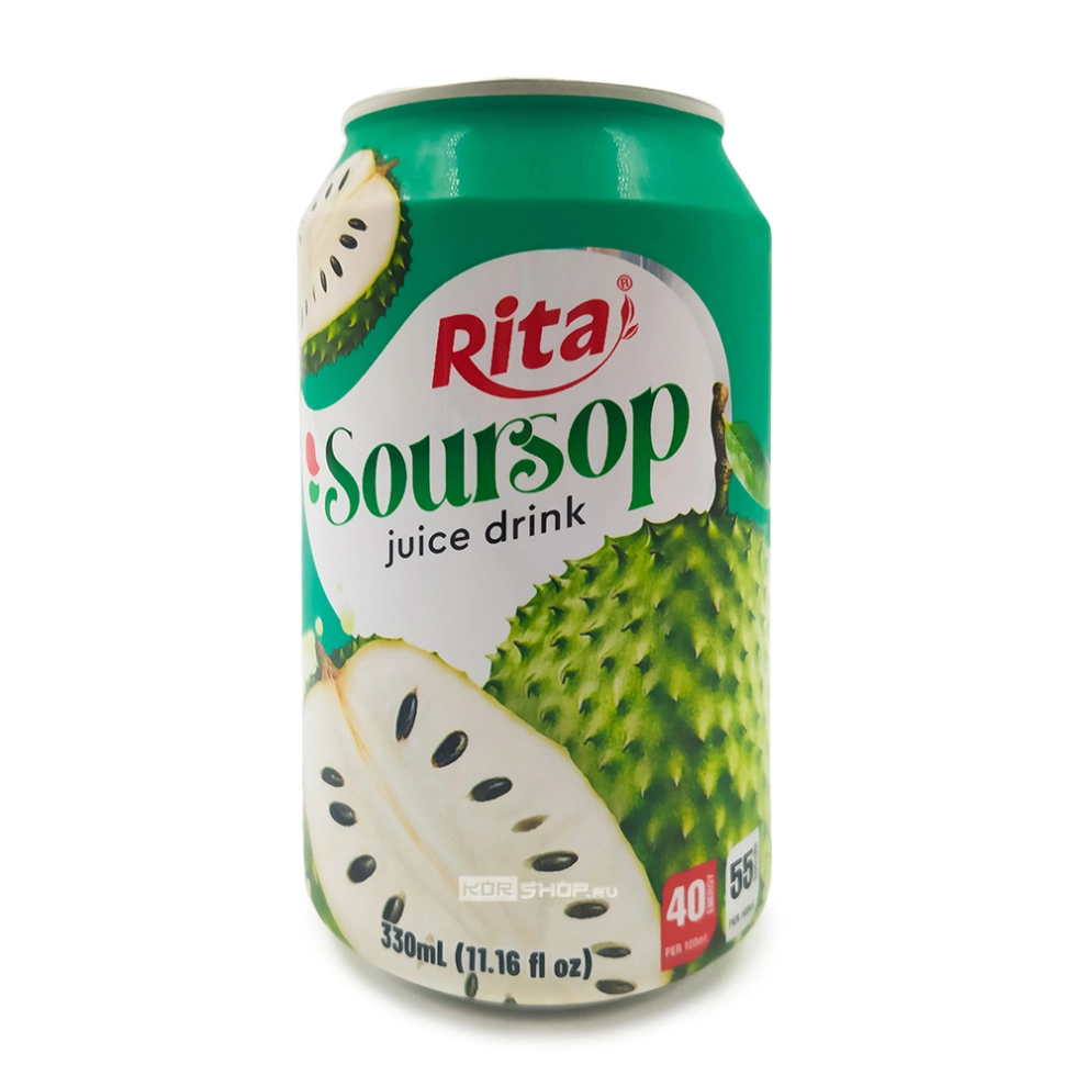 Напиток с соком сметанного яблока Soursop Juice Drink Rita (Вьетнам), 330 мл Напиток с соком сметанного яблока Soursop Juice Drink Rita (Вьетнам), 330 мл