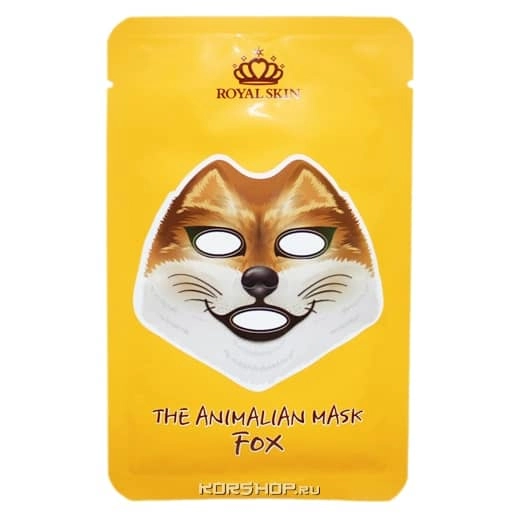 Увлажняющая маска для лица с изображением лисы Royal Skin, Корея, 23 г...