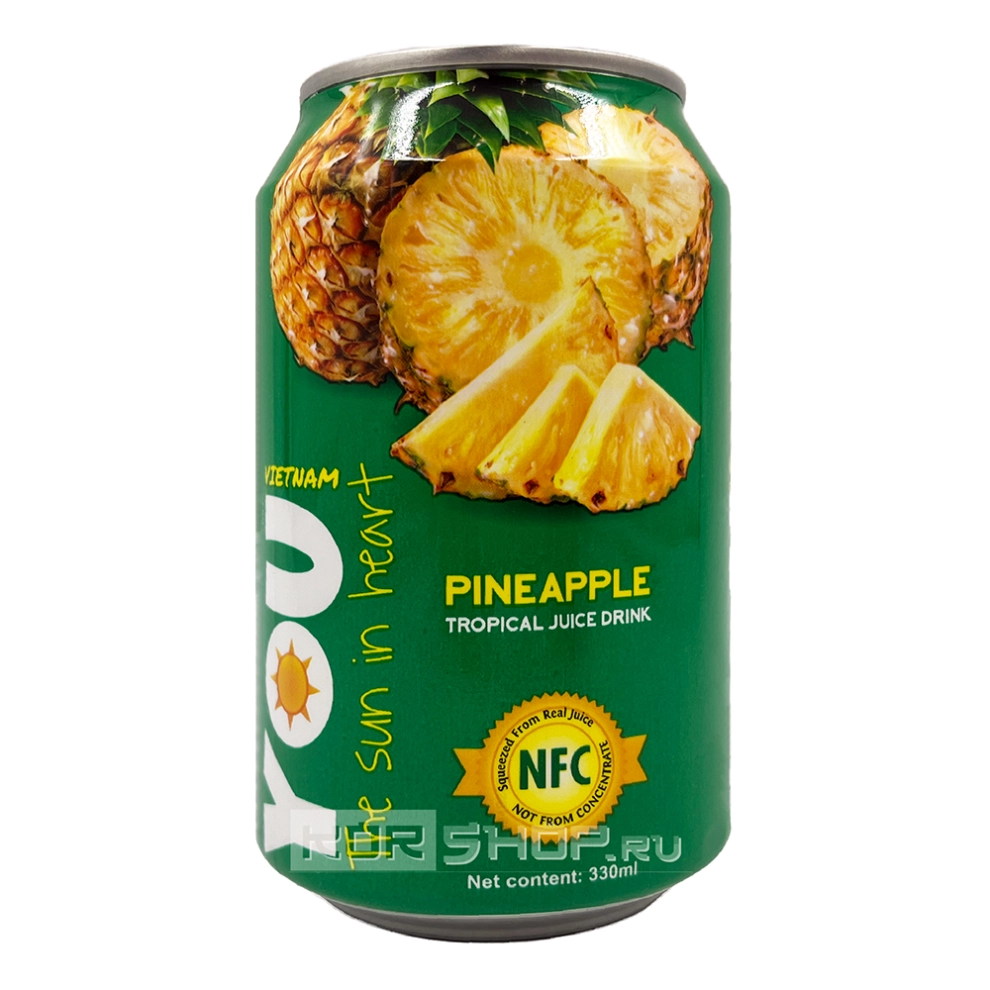 Напиток негазированный с содержанием сока ананаса You Vietnam, Вьетнам, 330 мл