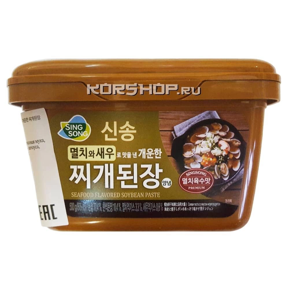 Соевая паста Мисо/Дендян со вкусом морепродуктов Синсонг/Singsong, Корея, 500 г.