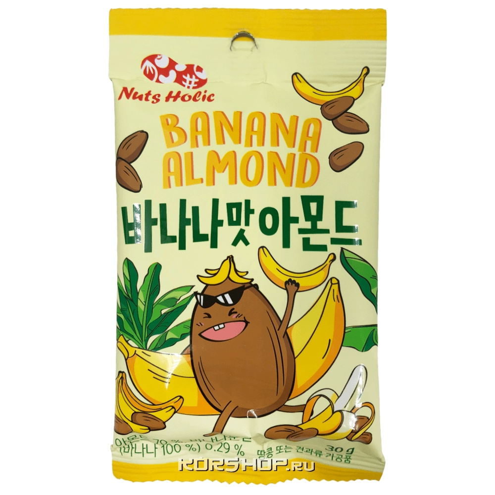 Миндаль в глазури со вкусом банана Banana Almond, Корея, 30 г Миндаль в глазури со вкусом банана Banana Almond, Корея, 30 г
