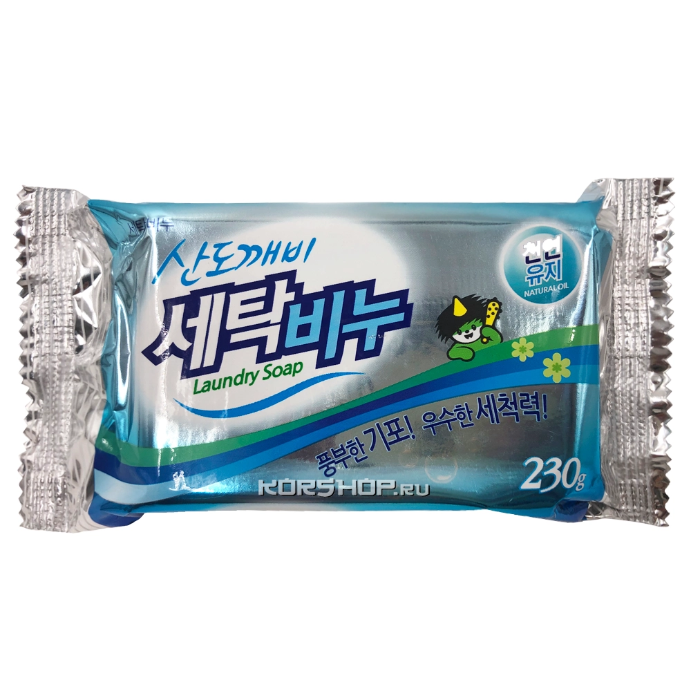 Универсальное хозяйственное мыло для любых типов загрязнений Laundry Soap Sandokkaebi, Корея, 230 г Универсальное хозяйственное мыло для любых типов загрязнений Laundry Soap Sandokkaebi, Корея, 230 г