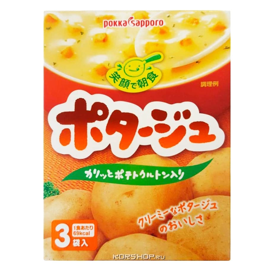 Картофельный суп-пюре Pokka Sapporo (3 порции), Япония, 46,5 г, Картофельный суп-пюре Pokka Sapporo (3 порции), Япония, 46,5 г,
