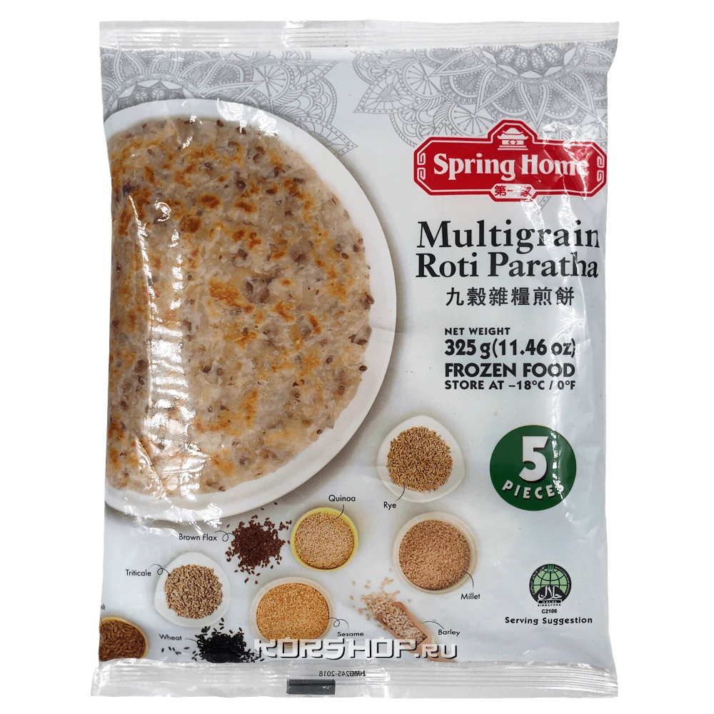 Лепешки Роти Парата мультизлаковые Spring Home, Сингапур, 5 шт., 325 г Лепешки Роти Парата мультизлаковые Spring Home, Сингапур, 5 шт., 325 г