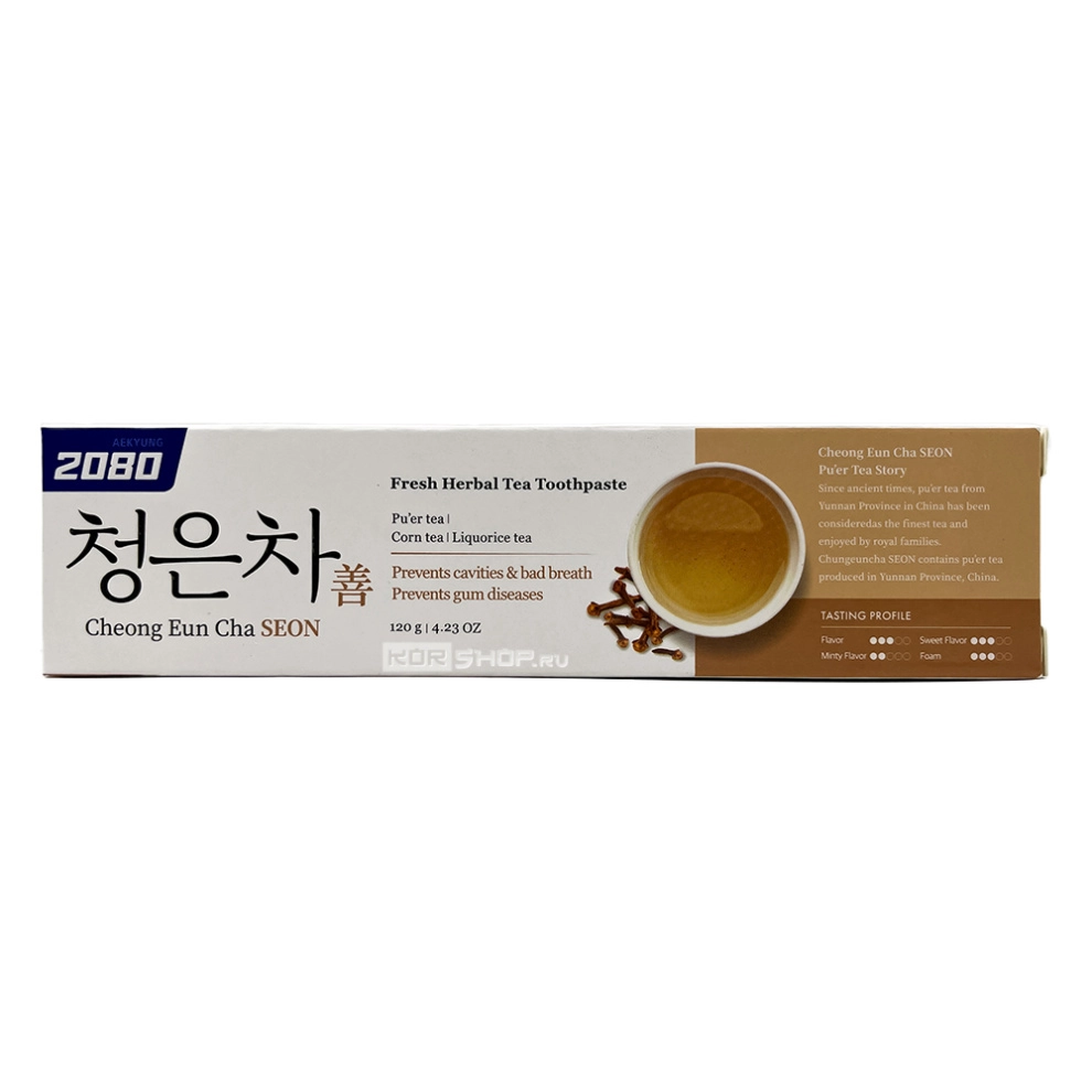 Зубная паста «Восточный чай» со вкусом мяты и целебных трав Dental Clinic 2080, Корея, 120 г