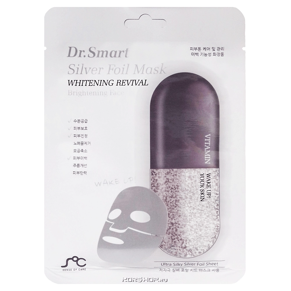 Маска для ровного цвета лица Silver Foil Dr. Smart, Корея, 25 мл Маска для ровного цвета лица Silver Foil Dr. Smart, Корея, 25 мл