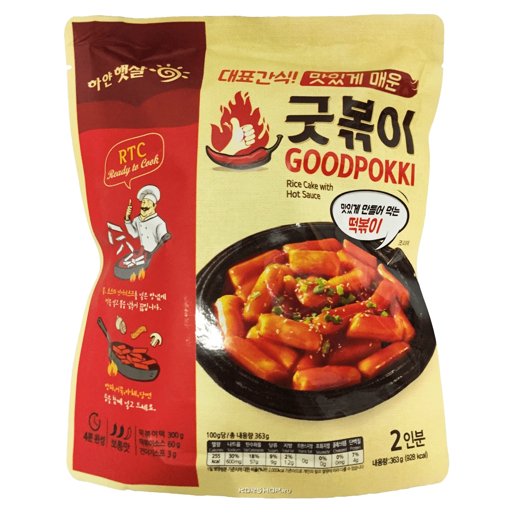 Рисовые палочки токпоки в остром соусе Goodpokki (2 порции), Корея, 363 г Рисовые палочки токпоки в остром соусе Goodpokki (2 порции), Корея, 363 г