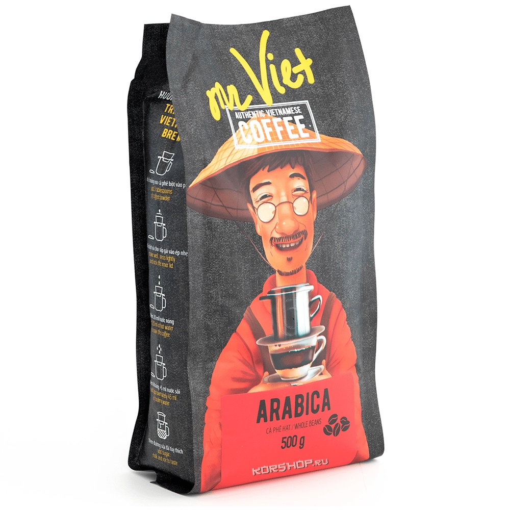 Цельнозерновой кофе «Арабика» Mr.Viet, Вьетнам, 500 г Цельнозерновой кофе «Арабика» Mr.Viet, Вьетнам, 500 г
