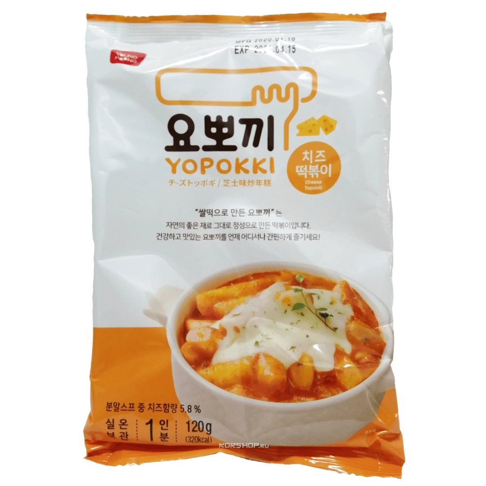 Токпокки в сырном соусе Yopokki (1 порция) пауч, Корея, 120 г Токпокки в сырном соусе Yopokki (1 порция) пауч, Корея, 120 г