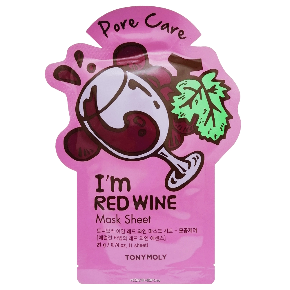 Тканевая маска с экстрактом красного вина I'm Real Red Wine Mask Sheet Tony Moly, Корея, 21 мл Тканевая маска с экстрактом красного вина I'm Real Red Wine Mask Sheet Tony Moly, Корея, 21 мл