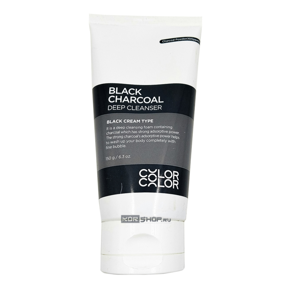 Глубоко очищающая пенка с черным углем Black Charcoal Deep Cleanser Color and Color Dermal, Корея, 150 г